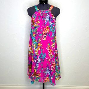 Betsey Johnson Sleeveless Floral Trapeze Dress